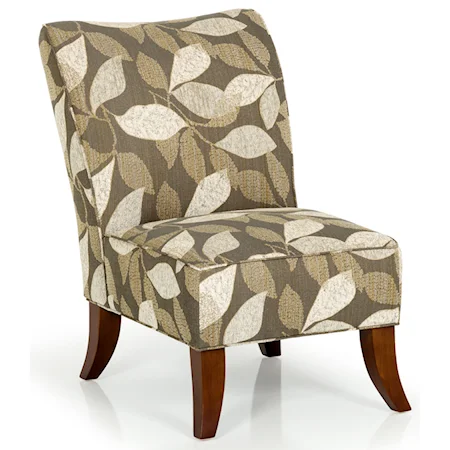 Contemporary Upholstered Accent Chair with Exposed Wood Legs